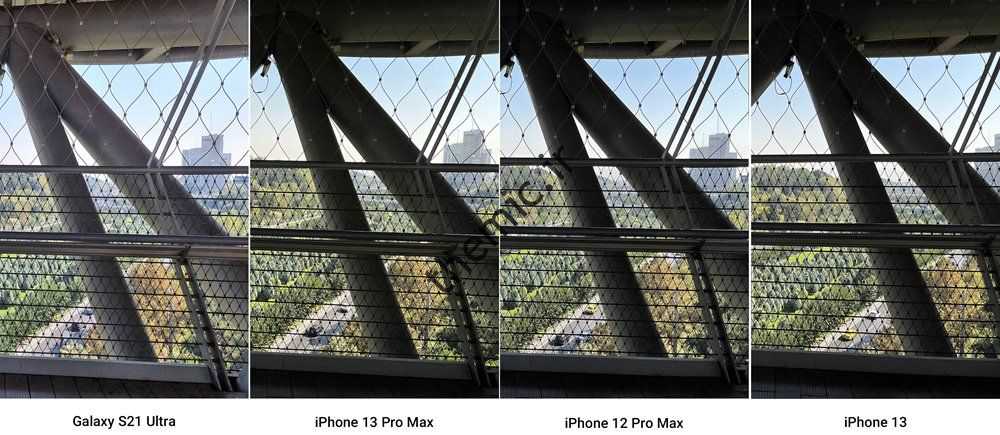 مقایسه عکاسی HDR آیفون 13، آیفون 13 پرو مکس، آیفون 12 پرو مکس و گلکسی اس 21 اولترا