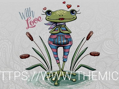 Frog In Love art draw frog illustration love summer vector